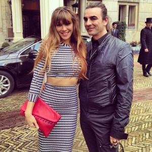 Arriving at The Grand with my hot date: beauty stylist Tom Sebastian. I'm wearing a houndstooth two piece by American Apparel and a Frenchonista clutch.