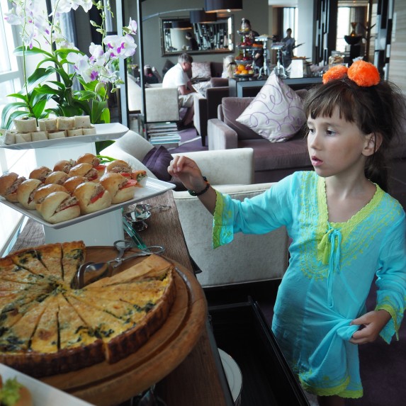 Tigerlily sampling the goods during afternoon tea... 