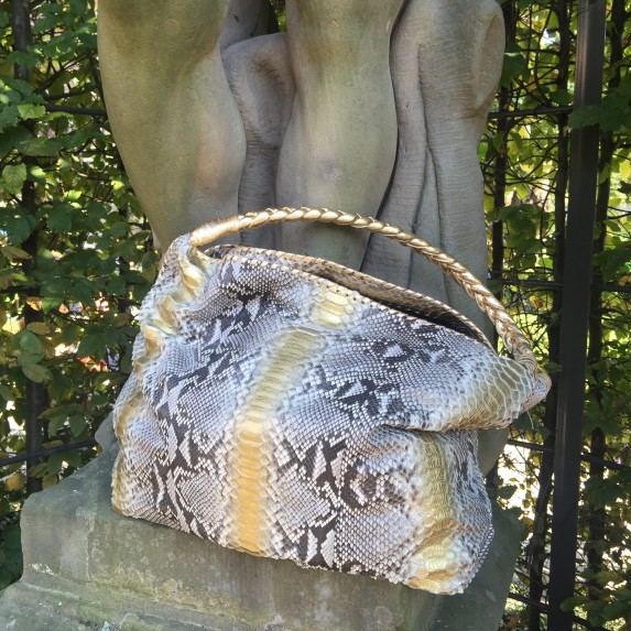 Ain't it a stunner? Snakeskin bag by Bidadari Vogue, made to order.